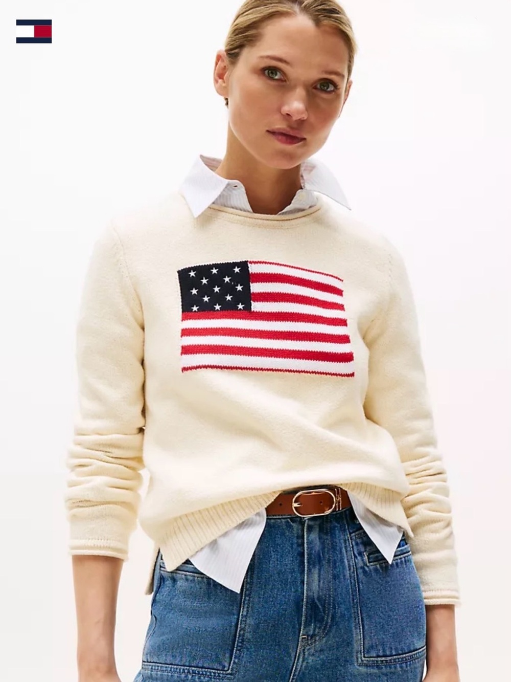 NWT Tommy Hilfiger American Flag Knit Sweater